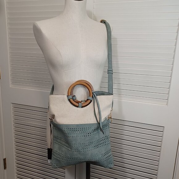 Gramercy & Grand Handbags - Gramercy & Grand Bag Vegan Leather Laser Cutout Crossbody Clutch Purse NEW